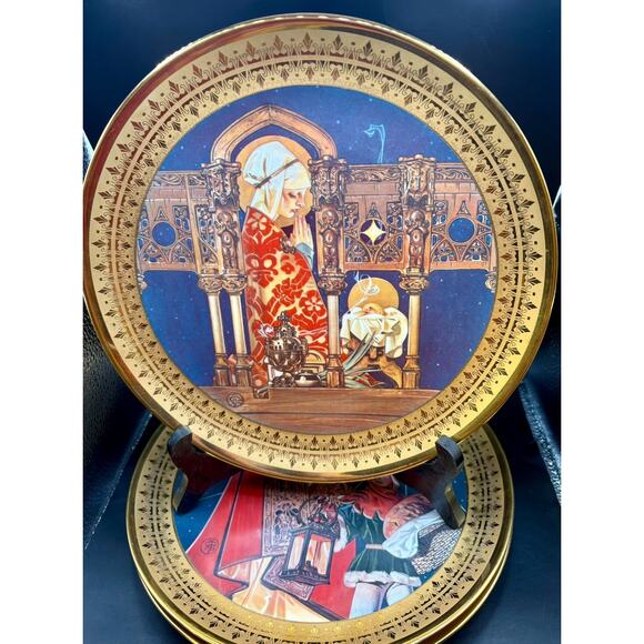 Vintage The Classic Christmas Collection Set of 4 J.C. Leyendecker Plates #4099 - Picture 4 of 7